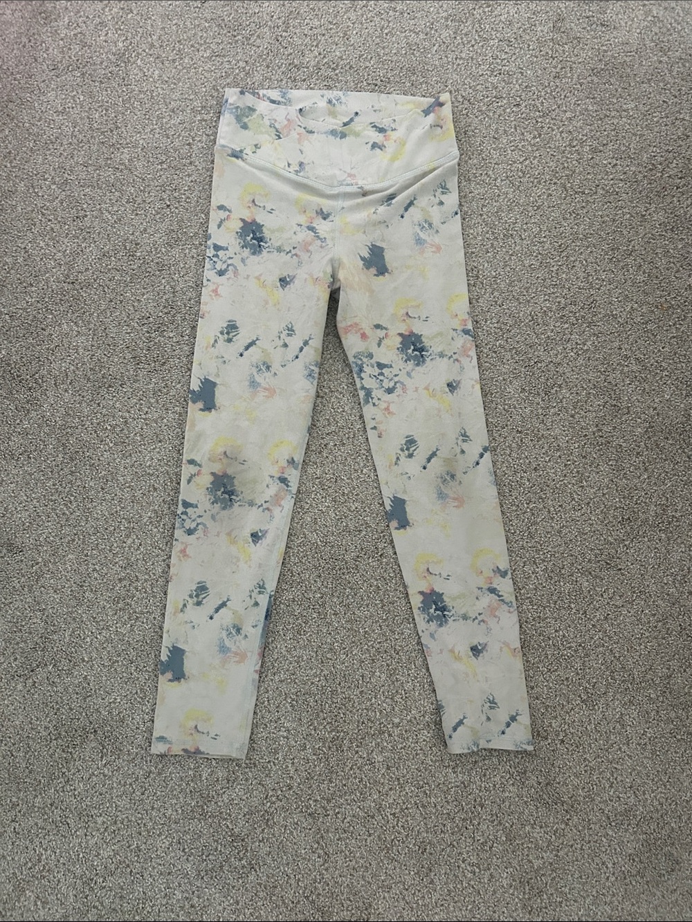Old Navy Girls' Splash Print Leggings - Cream, Blue, Yellow, Pink